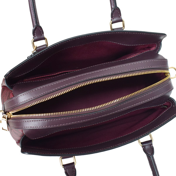 画像: 【COACH】コーチ コーティングキャンバス スムースレザー シグネチャー ダーシー キャリーオール 2WAY ショルダー ハンドバッグ オックスブラッドマルチ（日本未発売）