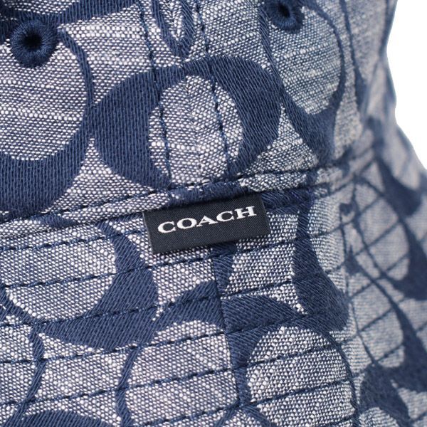 画像: 【COACH】コーチ コットン シグネチャー バケットハット バケハ サファリハット 帽子 シャンブレイ〔日本未発売〕