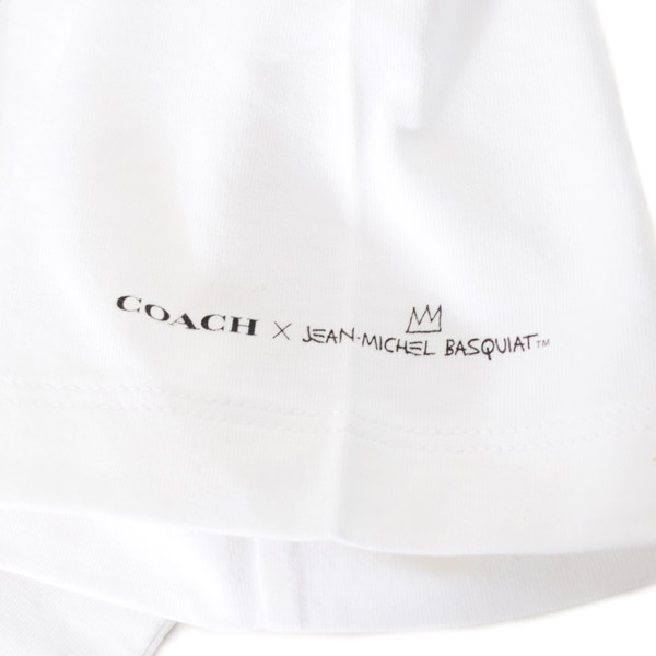 画像: 【COACH】コーチ シグネチャー ジャン ミシェル バスキア コラボ ダイナソー 恐竜 レキシー REXY クラウン 刺? Ｔシャツ 半袖 XS（日本サイズS相当） ホワイト