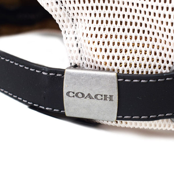 画像: 【COACH】コーチ シグネチャー コットン メッシュ キャップ ロゴ エンブロイダード トラッカー ハット 帽子 ライトサドル〔日本未発売〕