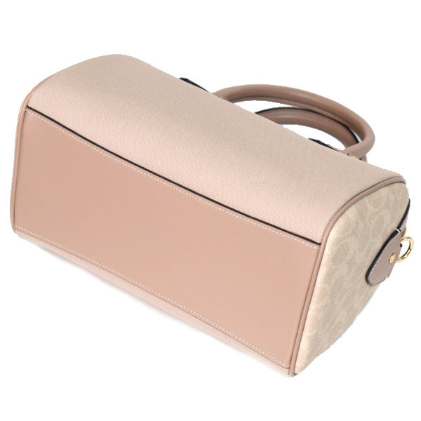 画像: 【COACH】コーチ バッグ キャンバス レザー シグネチャー ローワン サッチェル 2WAY ボストン ショルダー ハンドバッグ ダークナチュラルマルチ〔日本未発売〕