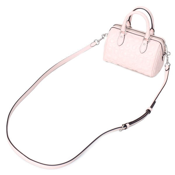 画像: 【COACH】コーチ バッグ ボストン スムースレザー シグネチャー 型押し ミニ ローワン サッチェル 2WAY クロスボディ ボストンバッグ ブラッシュ〔日本未発売〕