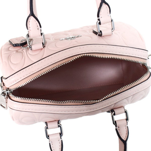 画像: 【COACH】コーチ バッグ ボストン スムースレザー シグネチャー 型押し ミニ ローワン サッチェル 2WAY クロスボディ ボストンバッグ ブラッシュ〔日本未発売〕