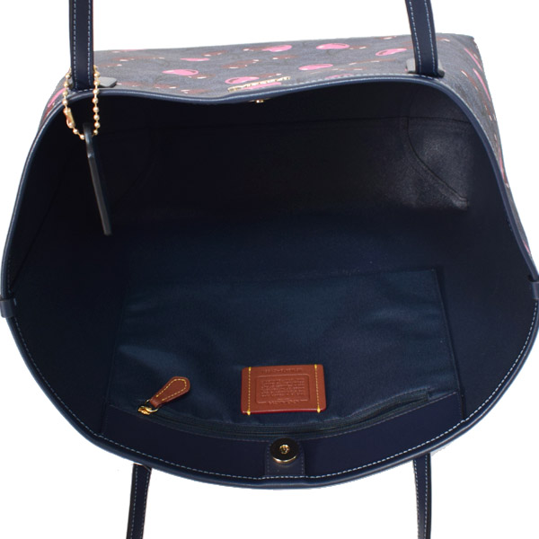 画像: 【COACH】コーチ バッグ さくらんぼ コーティングキャンバス レザー シグネチャー チェリー プリント ロゴ シティ トートバッグ デニムマルチ〔日本未発売〕