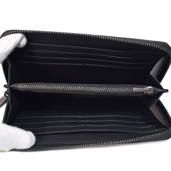 画像: 【COACH】コーチ メンズ 長財布 コーティングキャンバス レザー シグネチャー アコーディオン ウォレット ジップ アラウンド 財布 チャコール×ブラック（日本未発売）
