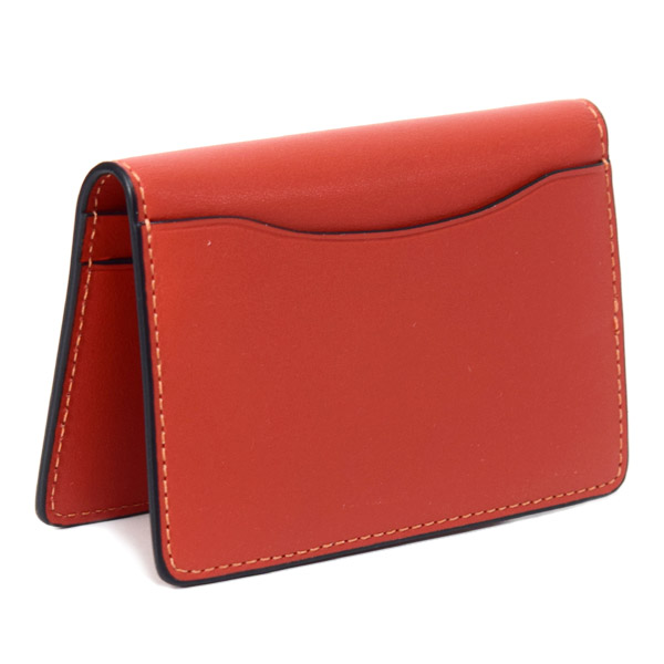 画像: 【COACH】コーチ カードケース レザー ロゴ カード入れ カードホルダー ウォレット 二つ折り ID パスケース 定期入れ ディープオレンジ（日本未発売）