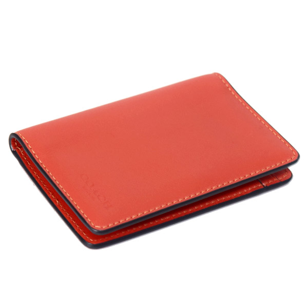 画像: 【COACH】コーチ カードケース レザー ロゴ カード入れ カードホルダー ウォレット 二つ折り ID パスケース 定期入れ ディープオレンジ（日本未発売）