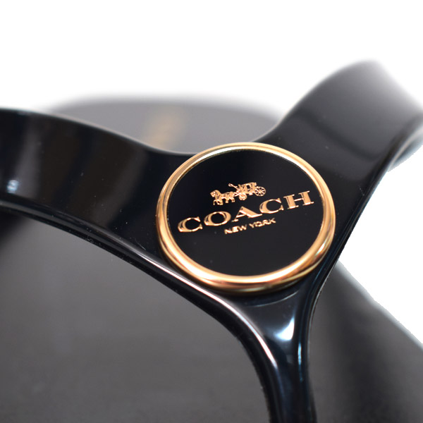 画像: 【COACH】コーチ サンダル ラバー ゼイン フリップ フロップ ロゴ ビーチサンダル シューズ ビーサン ブラック 7B〔日本未発売〕