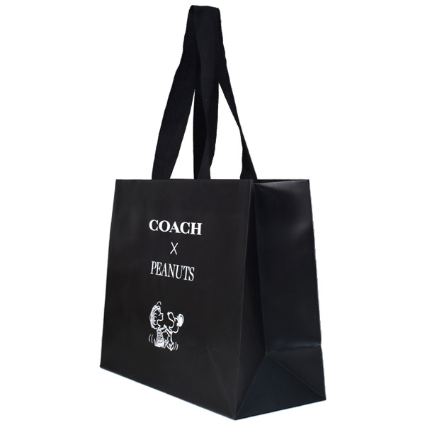 画像: 【COACH】コーチ スヌーピー ショップバッグ ピーナッツ コラボ ラージ 純正紙袋 ブラックマルチ（送料無料）