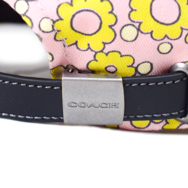 画像: 【COACH】コーチ キャップ コットン シグネチャー 花柄 フラワー フローラル ロゴ ベースボール 帽子 ライム〔日本未発売〕
