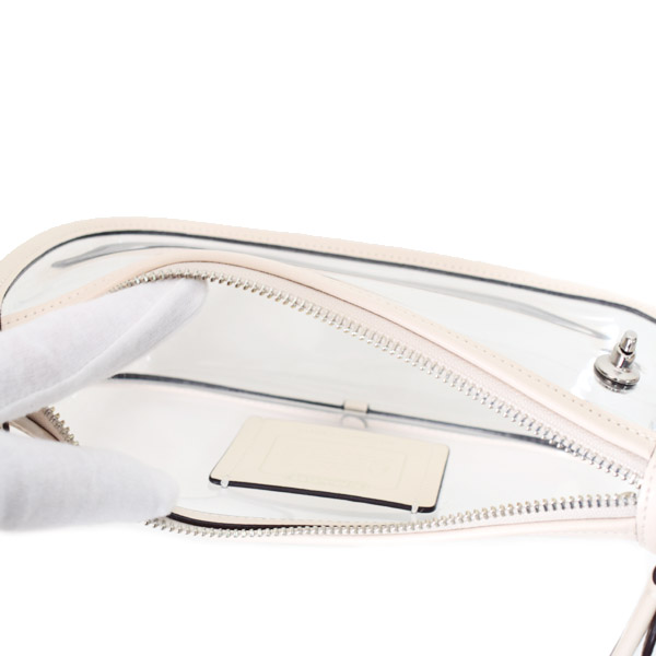 画像: 【COACH】コーチ バッグ スケルトン シースルー PVC レザー クリア スウィンガー ターンロック 2way クロスボディ 斜め掛け ショルダー ハンドバッグ チャーク（日本未発売）