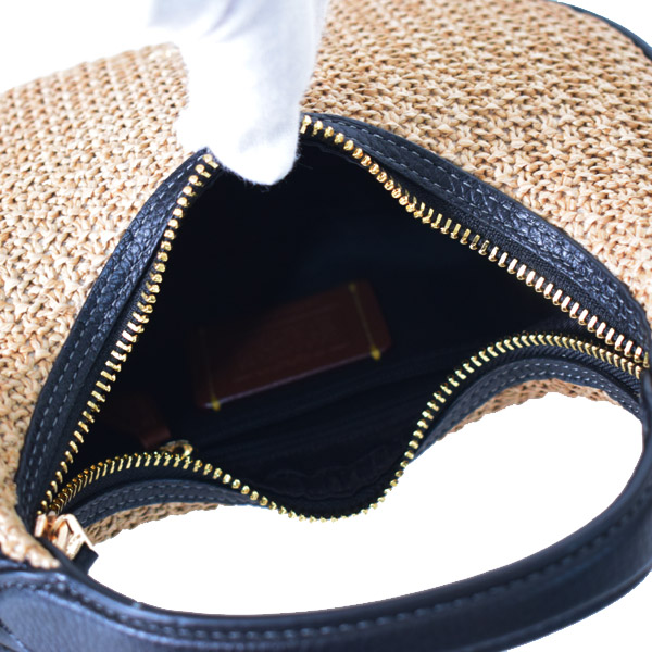 [極美品] COACH コーチ ワンショルダーバッグ 2way 三日月 COACH】コーチ バッグ 三日月型 かごバッグ カルメン ストロー