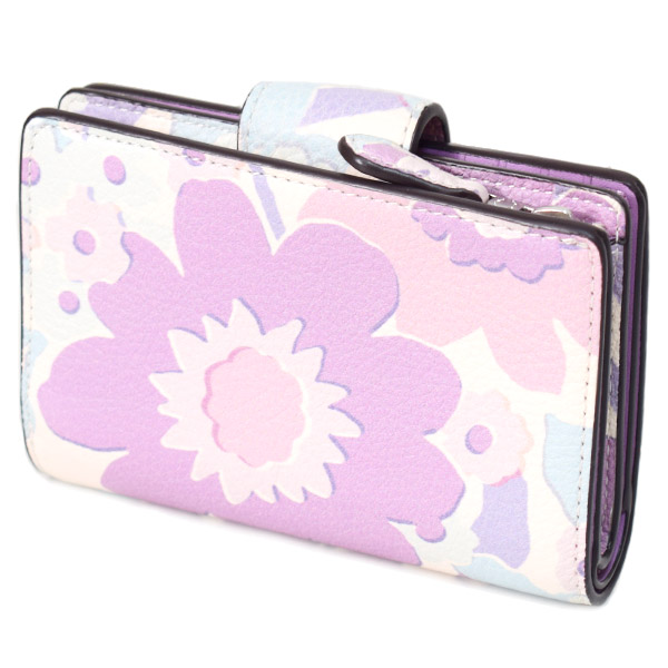 画像: 【COACH】コーチ 財布 花柄 レザー フローラル プリント ミディアム コーナー ジップ ウォレット 二つ折り財布 アイボリーマルチ（日本未発売）