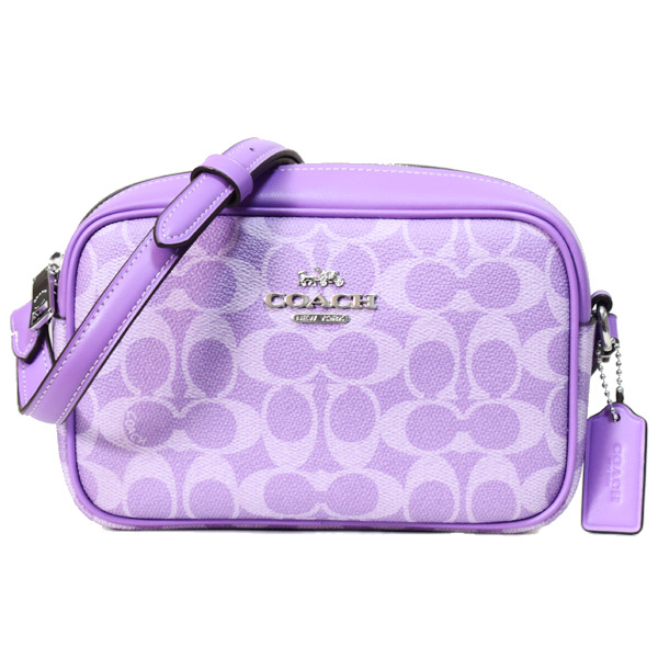 画像1: 【COACH】コーチ バッグ コーティングキャンバス レザー シグネチャー ジェイミー ミニ カメラバッグ クロスボディー ショルダーバッグ アイリス（日本未発売） (1)
