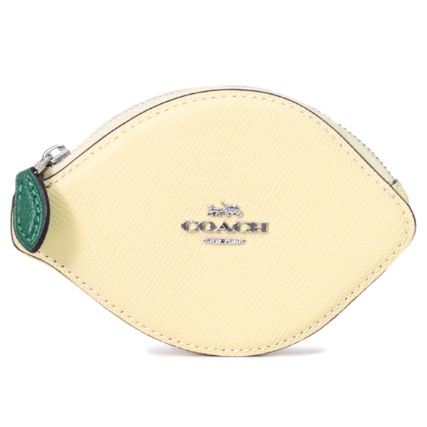 画像1: 【COACH】コーチ コインケース レザー レモン フルーツ モチーフ ジップ コインポーチ 小銭入れ ムーンライト〔日本未発売〕 (1)