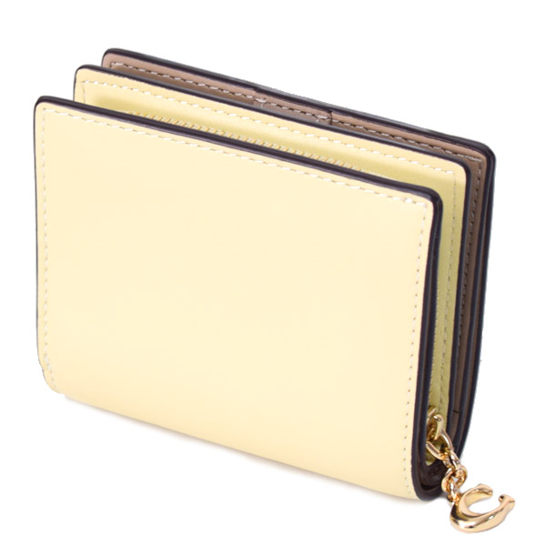 画像: 【COACH】コーチ 財布 レザー 花柄 アップリケ フローラル スナップ ミニ コンパクト ウォレット 二つ折り 財布 ムーンライト（日本未発売）