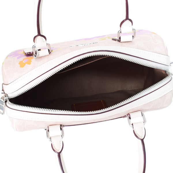 画像: 【COACH】コーチ バッグ コーティングキャンバス レザー シグネチャー 花柄 フラワー ローワン サッチェル 2WAY ボストン ショルダー ハンドバッグ サンドマルチ〔日本未発売〕