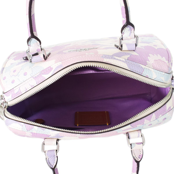 画像: 【COACH】コーチ バッグ 花柄 ぺブルレザー フラワー プリント ローワン サッチェル 2WAY ボストン ショルダー ハンドバッグ アイボリーマルチ〔日本未発売〕