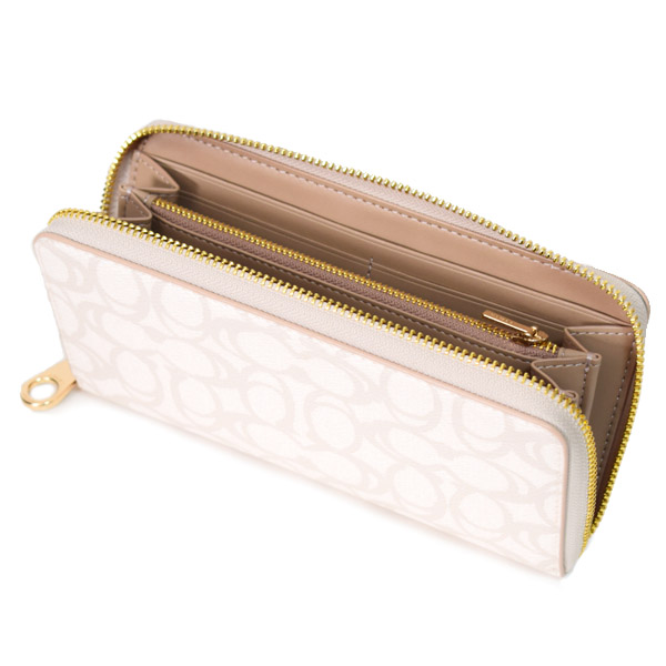 画像: 【COACH】コーチ 長財布 コーティングキャンバス レザー シグネチャー リストレット ウォレット ロング ジップ アラウンド 長財布 アイボリー（日本未発売）