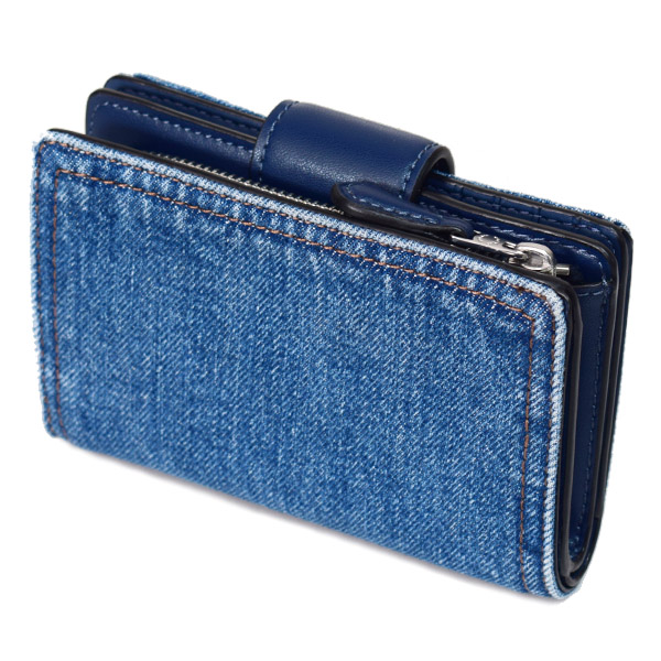 画像: 【COACH】コーチ 財布 デニム レザー ロゴ ミディアム コーナー ジップ ウォレット 二つ折り財布 インディゴ（日本未発売）