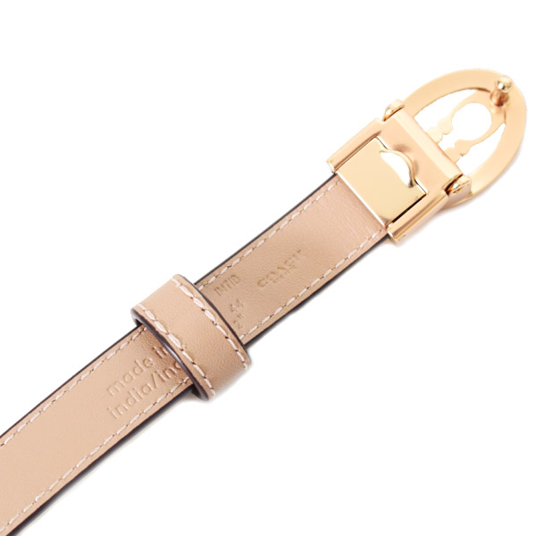 画像: 【COACH】コーチ ベルト レザー バックル リバーシブル カット トゥ サイズ スキニー スリム 18mm ベルト チャーク×トープ〔日本未発売〕