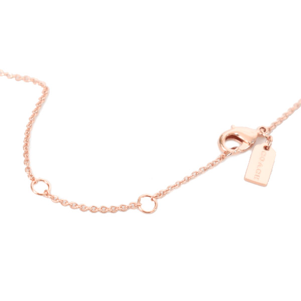 画像: 【COACH】コーチ ネックレス シグネチャー ストーン ロンデル リング チャーム ペンダント ネックレス ローズゴールド〔日本未発売〕