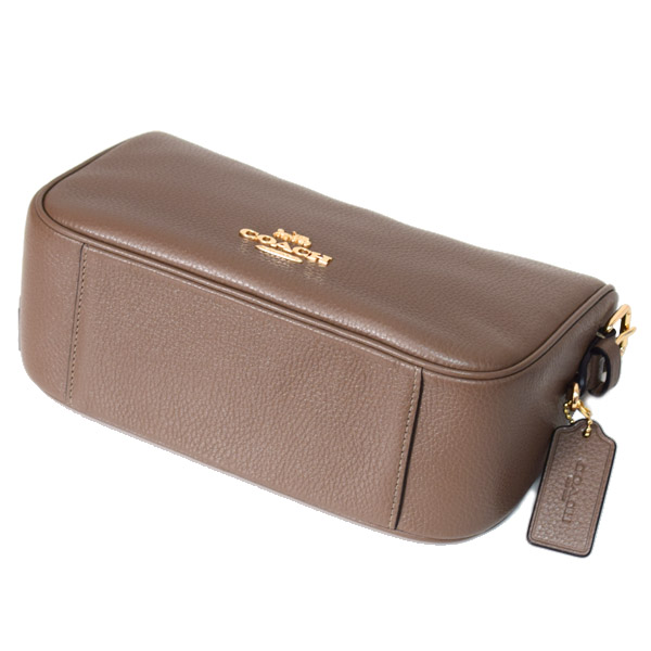 画像: 【COACH】コーチ バッグ ぺブルレザー ケイリー ロゴ 3WAY クロスボディ 斜め掛け ショルダー クラッチ ハンドバッグ ダークストーン（日本未発売）