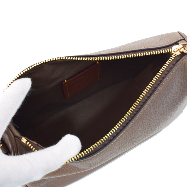 画像: 【COACH】コーチ バッグ ぺブルレザー ケイリー ロゴ 3WAY クロスボディ 斜め掛け ショルダー クラッチ ハンドバッグ ダークストーン（日本未発売）