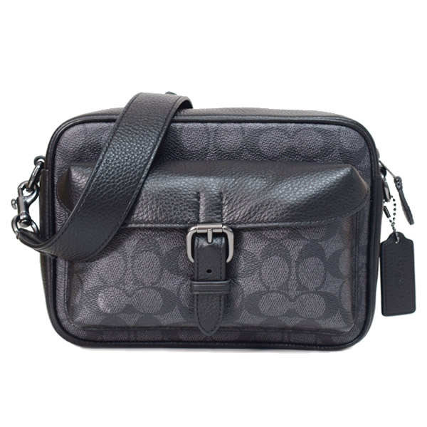 ✨希少✨COACH コーチ　ボディバッグ　キャンパス　パック　スムースレザー COACH】コーチ コーティングキャンバス スムースレザー
