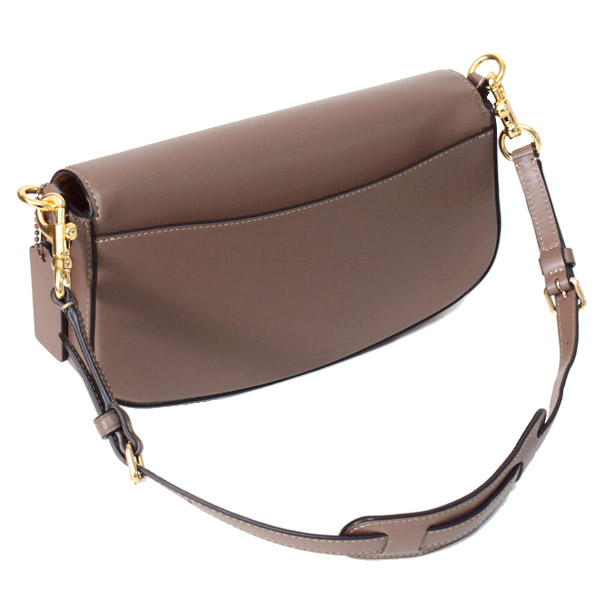 画像: 【COACH】コーチ バッグ レザー フラップ カーフ アンドレア ロゴ 3WAY クラッチ ショルダー ハンドバッグ ダークストーン（日本未発売）