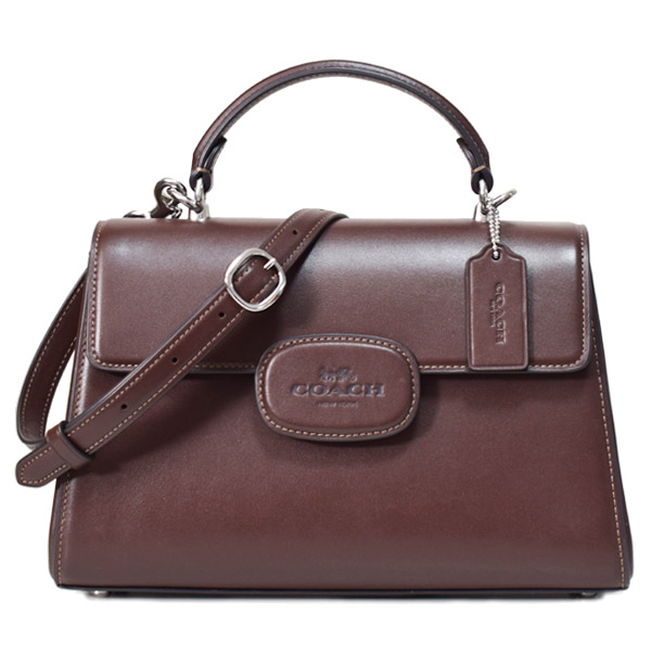 画像1: 【COACH】コーチ バッグ レザー エライザ ロゴ トップ ハンドル サッチェル クロスボディ 2WAY ショルダー ハンドバッグ メイプル（日本未発売） (1)