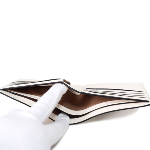 画像: 【COACH】コーチ 財布 メンズ ぺブルレザー バーシティ ロゴ コンパクト カードケース付き 2点セット 二つ折り財布 チャーク×ブラック（日本未発売）