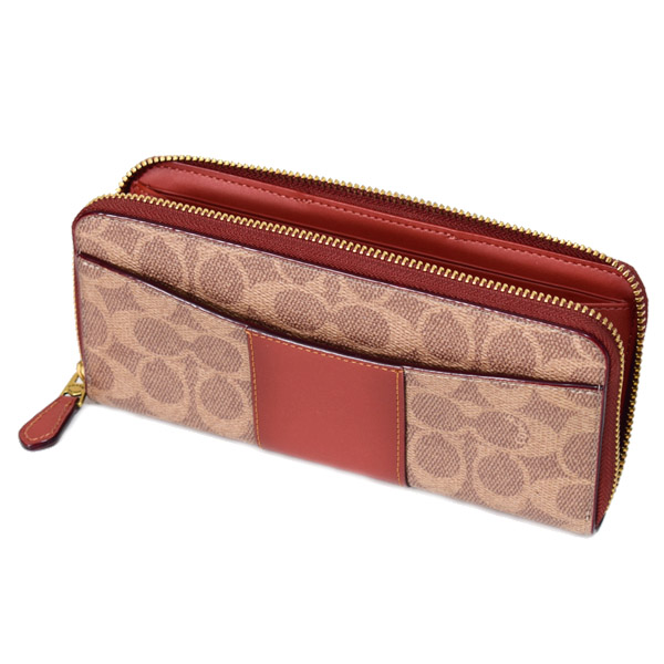 COACH】コーチ 長財布 コーティングキャンバス レザー