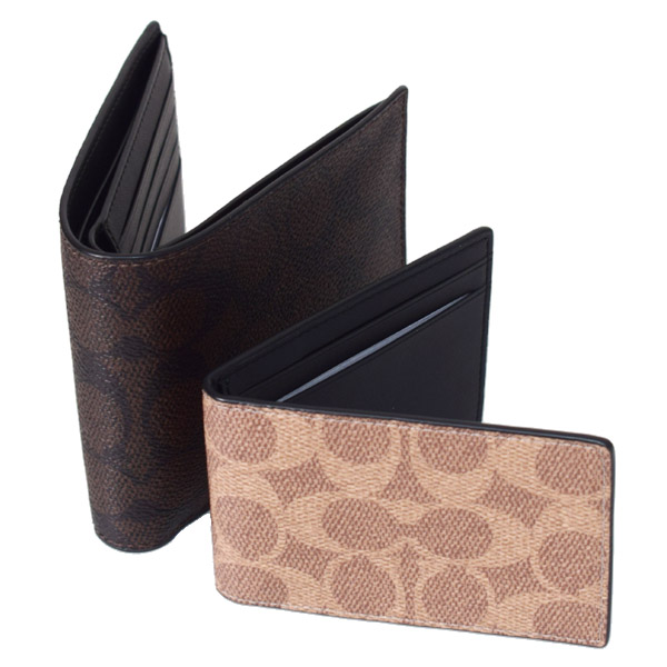 COACH 名刺入れ メンズ シグネチャーキャンバス レザー COACH】コーチ 財布 メンズ コーティングキャンバス レザー