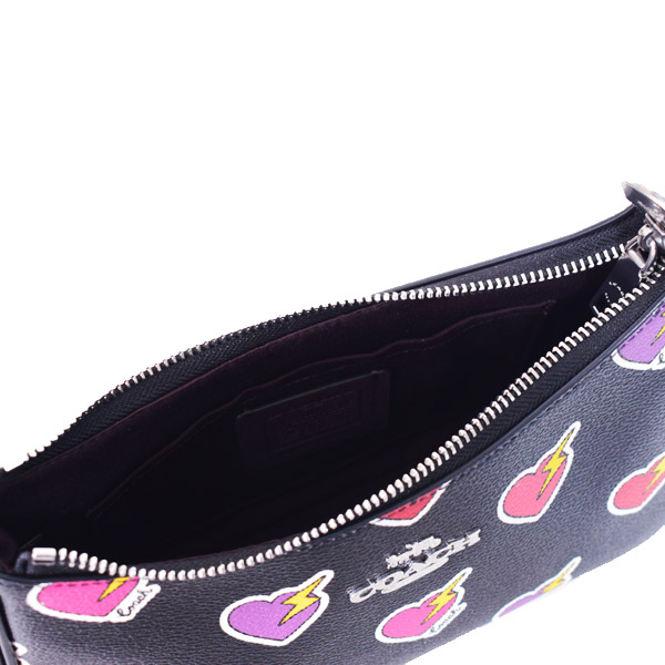 画像: 【COACH】コーチ バッグ ハートボルト PVC レザー テリ ロゴ 2way クロスボディ 斜め掛け ショルダー ハンドバッグ ブラックマルチ（日本未発売）