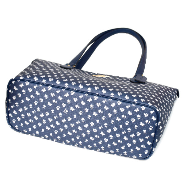 画像: 【COACH】コーチ バッグ コーティングキャンバス レザー 花柄 フラワー フローラル プリント ギャラリー ジップ トートバッグ ディープブルーマルチ（日本未発売）