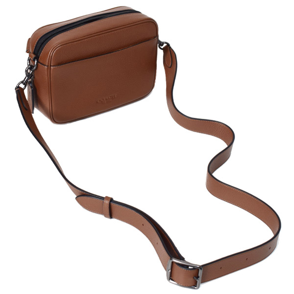 画像: 【COACH】コーチ メンズ バッグ スエード ぺブルレザー シグネチャー ワーナー クロスボディ 2WAY 斜め掛け クラッチ ショルダーバッグ キャラメルサドル〔日本未発売〕