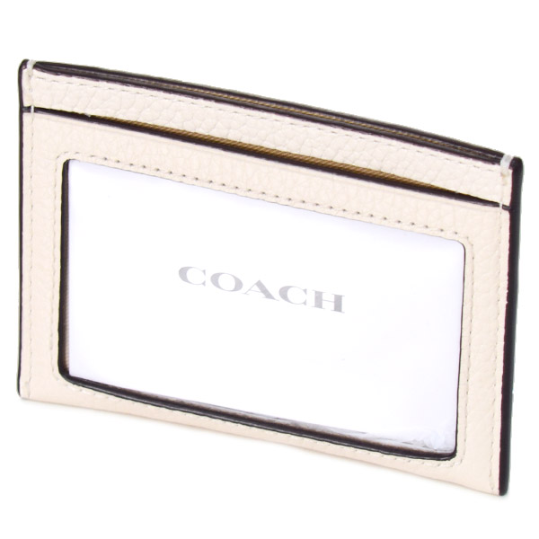 画像: 【COACH】コーチ カードケース ストロベリー イチゴ ぺブルレザー ロゴ スリム ID パスケース カードケース 定期入れ 名刺入れ チャークマルチ（日本未発売）