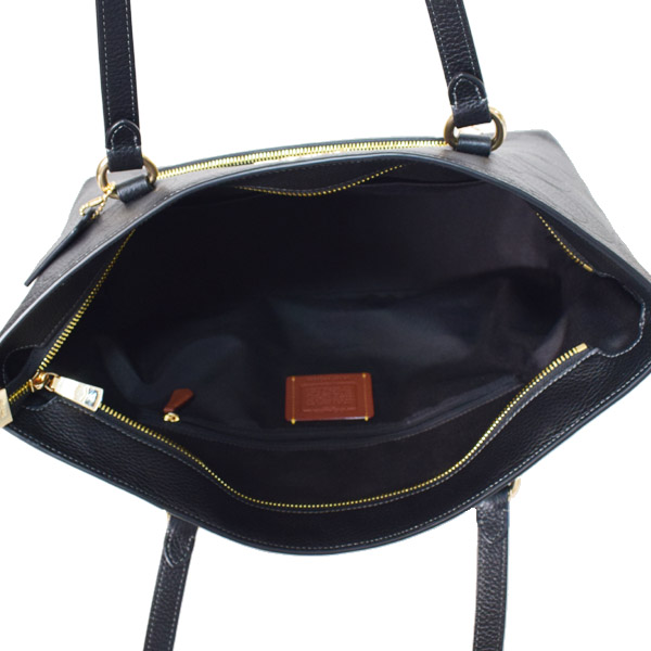 画像: 【COACH】コーチ バッグ トート ぺブルレザー シグネチャー 型押し ステーション ジップ トートバッグ ブラック〔日本未発売〕