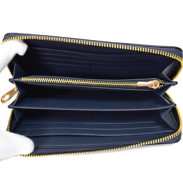 画像: 【COACH】コーチ 長財布 コーティングキャンバス レザー シグネチャー ロゴ ストライプ リストレット ロング ジップ  アラウンド 長財布 デニム×ボールドレッド（日本未発売）
