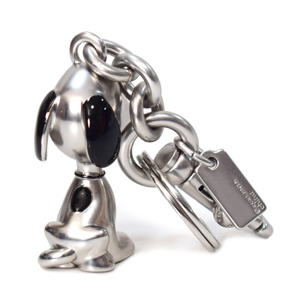 画像: 【COACH】コーチ スヌーピー キーホルダー プレーテッドメタル ピーナッツ コラボ バッグチャーム キーリング キーホルダー シルバー（日本未発売）