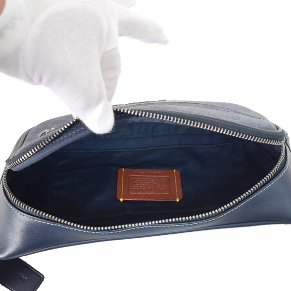 画像: 【COACH】コーチ ボディバッグ コーティングキャンバス レザー シグネチャー エリアス コインケース付き ベルトバッグ 2way ワンショルダー バックパック バッグ ウエスト デニム×ミッドナイトネイビー（日本未発売）