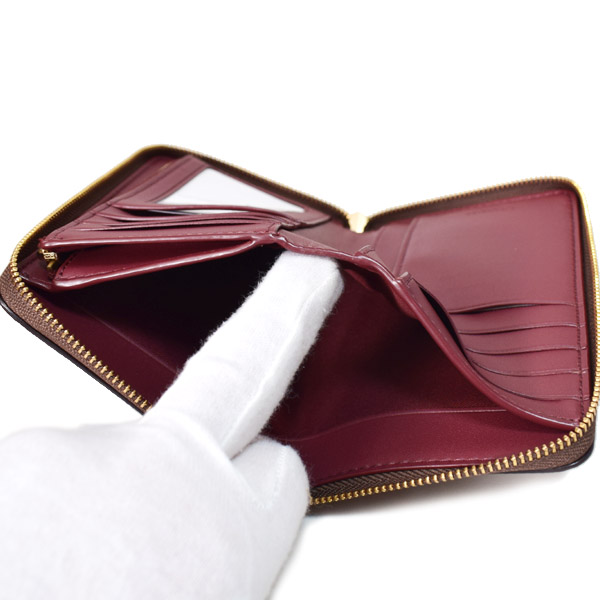 画像: 【COACH】コーチ 財布 コーティングキャンバス レザー シグネチャー バーシティ ストライプ ミディアム ジップ アラウンド ウォレット 財布 タンマルチ（日本未発売）