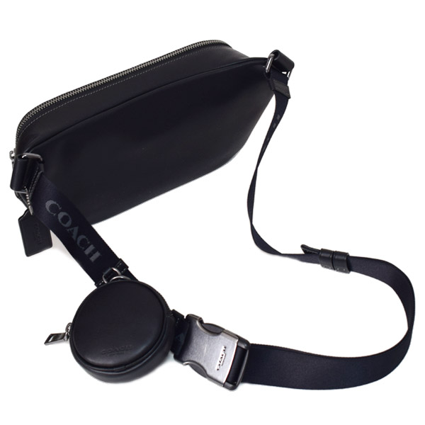 画像: 【COACH】コーチ ボディバッグ コーティングキャンバス レザー シグネチャー カモフラ 迷彩柄 エリアス コインケース付き ベルトバッグ 2way ワンショルダー バックパック ウエストバッグ グレーマルチ（日本未発売）