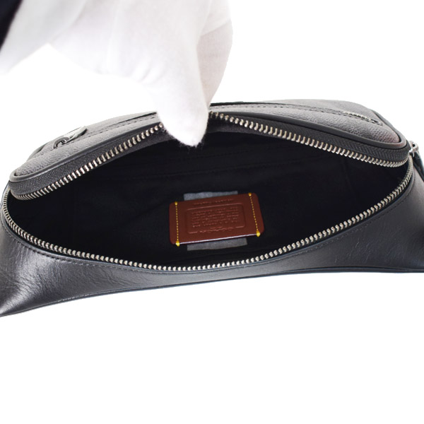 画像: 【COACH】コーチ ボディバッグ コーティングキャンバス レザー シグネチャー エリアス コインケース付き ベルトバッグ 2way ワンショルダー バックパック バッグ ウエスト チャコール×ブラック（日本未発売）