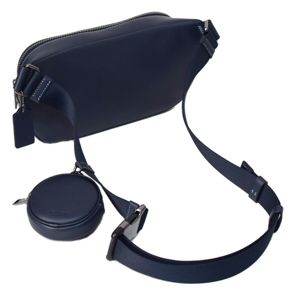 画像: 【COACH】コーチ ボディバッグ コーティングキャンバス レザー シグネチャー エリアス コインケース付き ベルトバッグ 2way ワンショルダー バックパック バッグ ウエスト デニム×ミッドナイトネイビー（日本未発売）