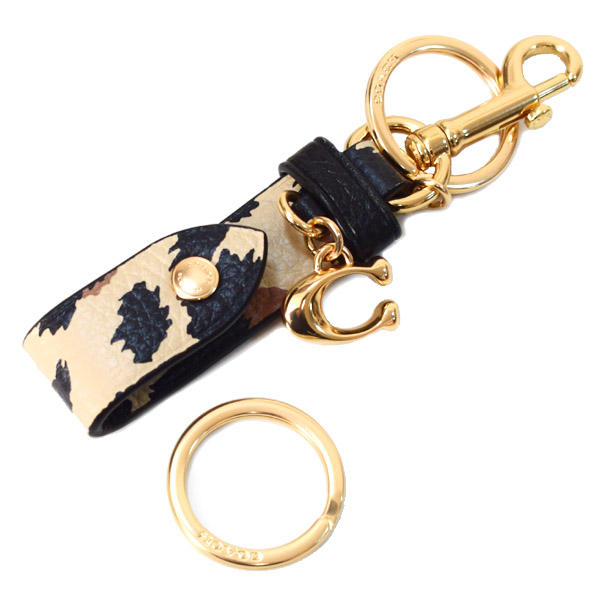 画像: 【COACH】コーチ キーホルダー レオパード ヒョウ柄 トリガー スナップ ロゴ バッグチャーム レザー キーリング キーホルダー レオパードマルチ（日本未発売）