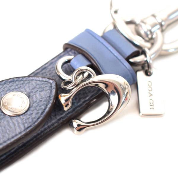 画像: 【COACH】コーチ キーホルダー トリガー スナップ コーティングキャンバス レザー シグネチャー ロゴ バッグチャーム キーリング キーホルダー シャンブレー（日本未発売）