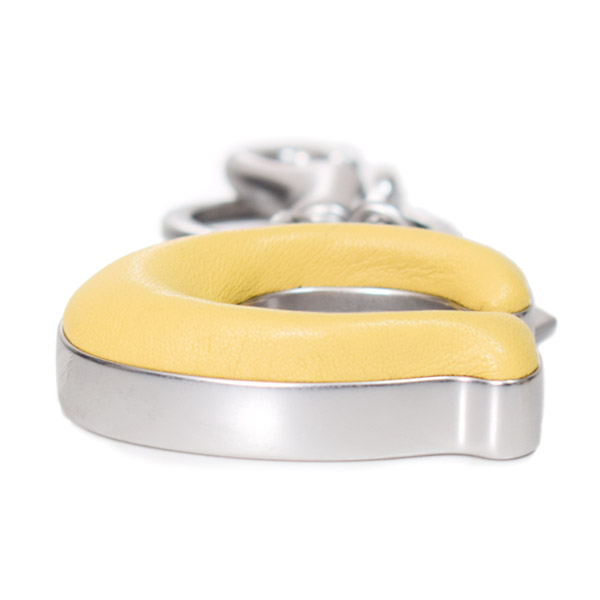 画像: 【COACH】コーチ キーホルダー メタル レザー シグネチャー C ロゴ ビッグモチーフ バッグチャーム キーリング キーホルダー シルバー×イエロー（日本未発売）