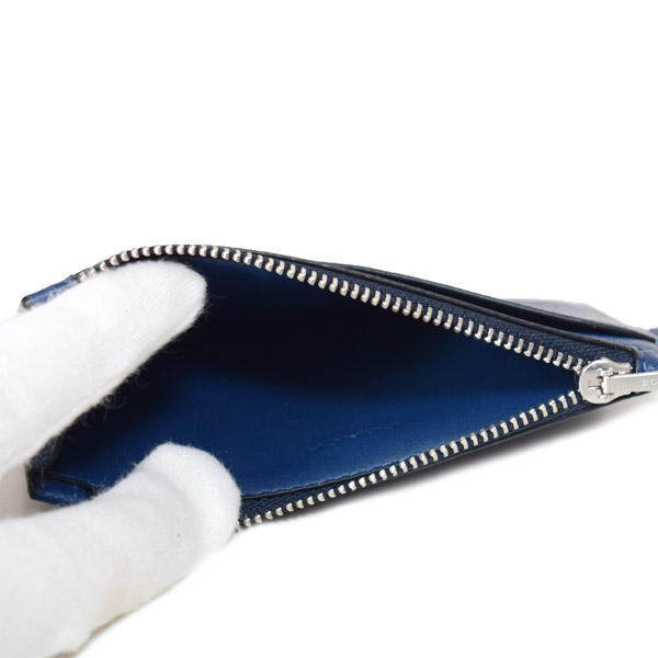 画像: 【COACH】コーチ カードケース メンズ レザー ジップ Dカン Dリング付き ロゴ フラグメントケース 小銭入れ カードケース ディープブルー〔日本未発売〕